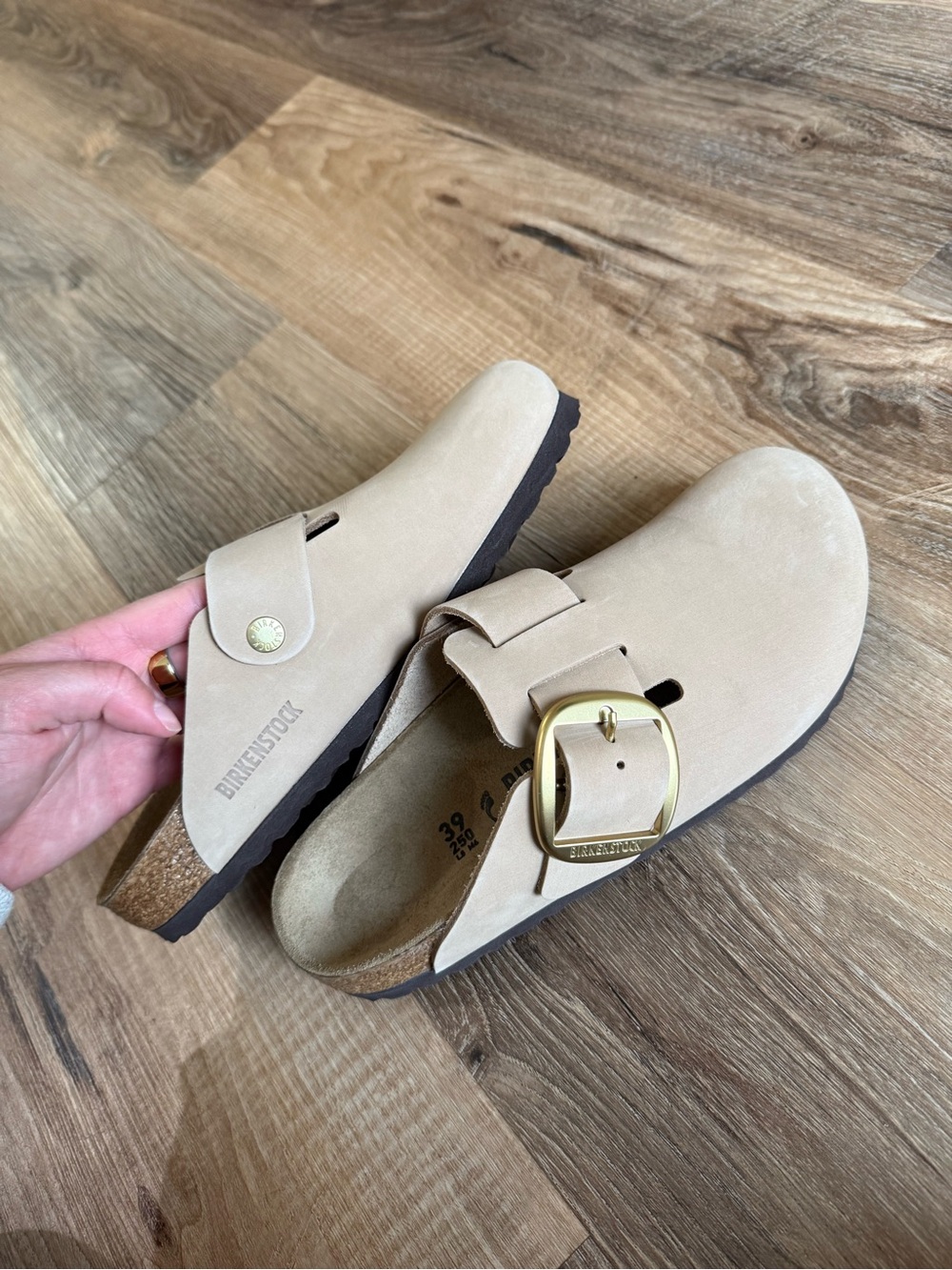BIRKENSTOCK Boston Big Buckle Clogs Tobacco Brown EU 39 Brand New